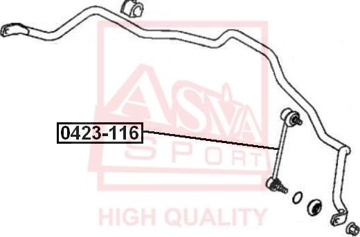 ASVA 0423-116 - Тяга / стойка, стабилизатор autospares.lv