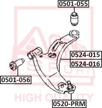 ASVA 0520-PRM - Шаровая опора, несущий / направляющий шарнир autospares.lv