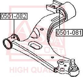 ASVA 0501-081 - Сайлентблок, рычаг подвески колеса autospares.lv