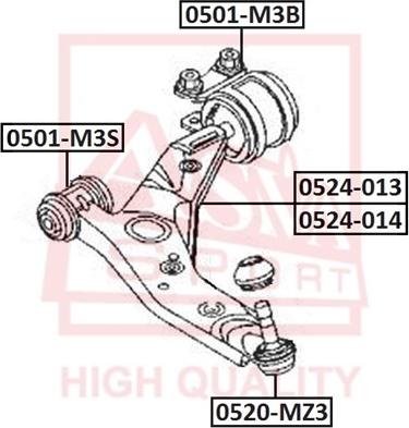 ASVA 0524-013 - Рычаг подвески колеса autospares.lv