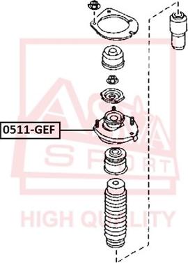 ASVA 0511-GEF - Опора стойки амортизатора, подушка autospares.lv