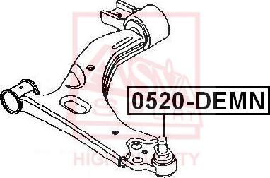 ASVA 0520-DEMN - Шаровая опора, несущий / направляющий шарнир autospares.lv