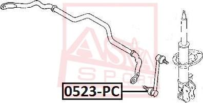 ASVA 0523-PC - Тяга / стойка, стабилизатор autospares.lv