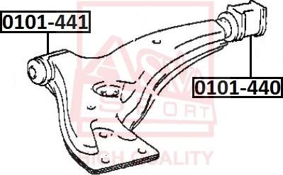 ASVA 0101-440 - Сайлентблок, рычаг подвески колеса autospares.lv