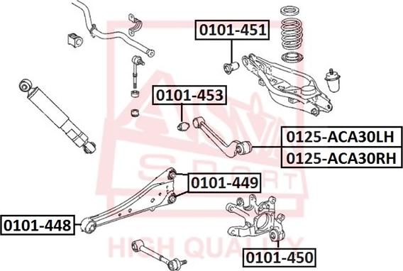 ASVA 0101-453 - Сайлентблок, рычаг подвески колеса autospares.lv