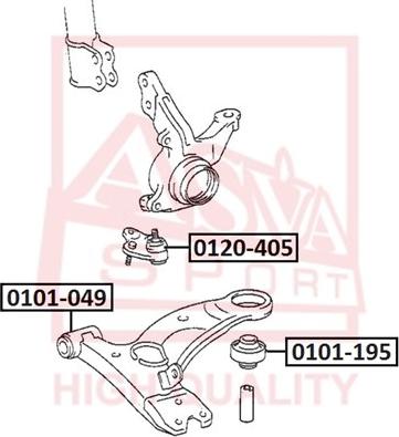 ASVA 0101-195 - Сайлентблок, рычаг подвески колеса autospares.lv