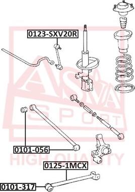 ASVA 0123-SXV20R - Тяга / стойка, стабилизатор autospares.lv