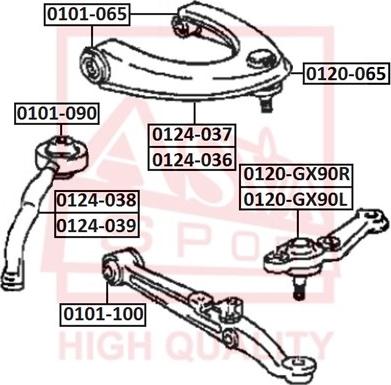 ASVA 0120-GX90L - Шаровая опора, несущий / направляющий шарнир autospares.lv