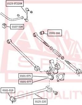 ASVA 0123-ST220R - Тяга / стойка, стабилизатор autospares.lv