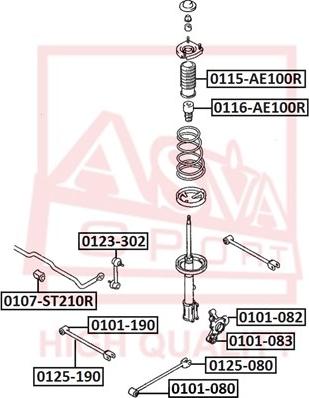 ASVA 0123-302 - Тяга / стойка, стабилизатор autospares.lv