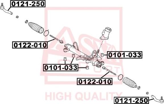 ASVA 0122-010 - Осевой шарнир, рулевая тяга autospares.lv