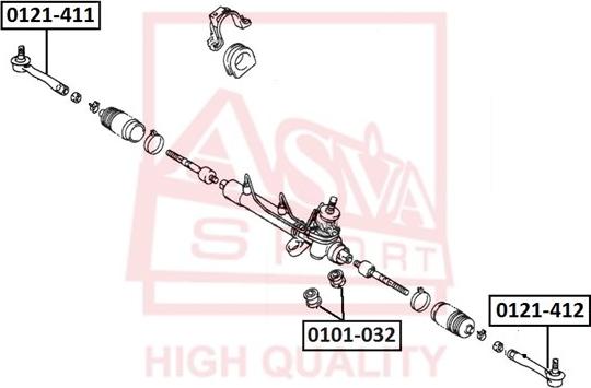 ASVA 0101-032 - Сайлентблок, рычаг подвески колеса autospares.lv