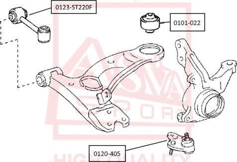 ASVA 0120-405 - Шаровая опора, несущий / направляющий шарнир autospares.lv