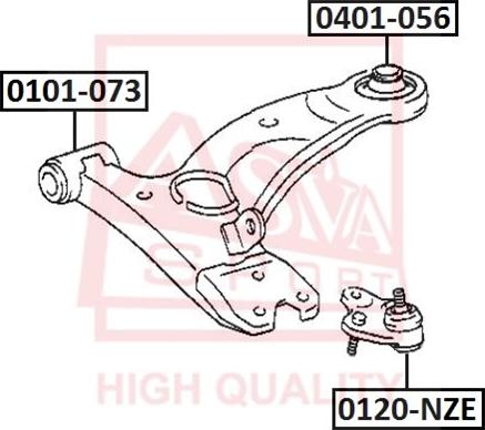 ASVA 0120-NZE - Шаровая опора, несущий / направляющий шарнир autospares.lv