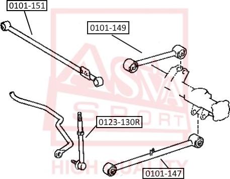 ASVA 0123-130R - Тяга / стойка, стабилизатор autospares.lv