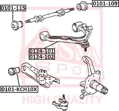 ASVA 0101-109 - Сайлентблок, рычаг подвески колеса autospares.lv