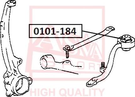 ASVA 0101-184 - Сайлентблок, рычаг подвески колеса autospares.lv