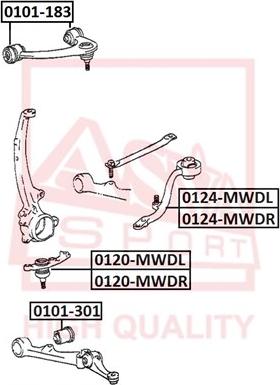 ASVA 0101-183 - Сайлентблок, рычаг подвески колеса autospares.lv