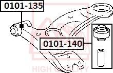 ASVA 0101-135 - Сайлентблок, рычаг подвески колеса autospares.lv