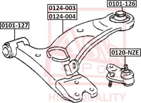 ASVA 0124-003 - Рычаг подвески колеса autospares.lv