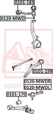 ASVA 0101-170 - Сайлентблок, рычаг подвески колеса autospares.lv