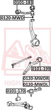 ASVA 0120-MWD - Шаровая опора, несущий / направляющий шарнир autospares.lv