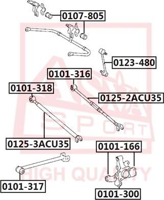 ASVA 0125-3ACU35 - Рычаг подвески колеса autospares.lv