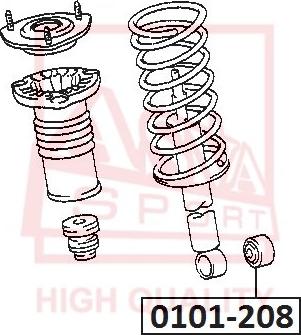 ASVA 0101-208 - Сайлентблок, рычаг подвески колеса autospares.lv