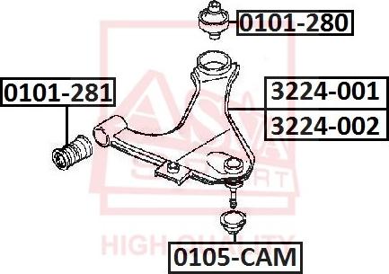 ASVA 3224-002 - Рычаг подвески колеса autospares.lv