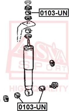 ASVA 0103-UN - Опора стойки амортизатора, подушка autospares.lv