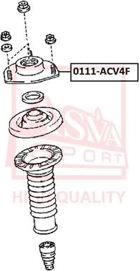 ASVA 0111-ACV4F - Опора стойки амортизатора, подушка autospares.lv