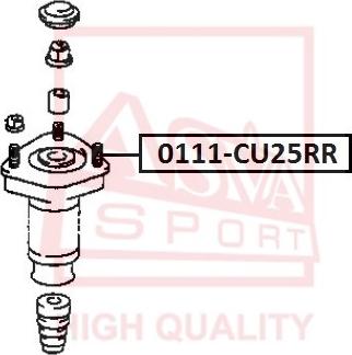 ASVA 0111-CU25RR - Опора стойки амортизатора, подушка autospares.lv