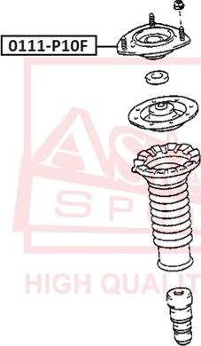 ASVA 0111-P10F - Опора стойки амортизатора, подушка autospares.lv