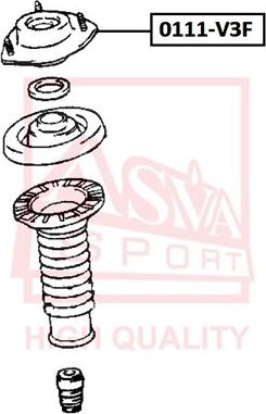 ASVA 0111-V3F - Опора стойки амортизатора, подушка autospares.lv