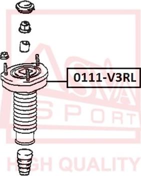 ASVA 0111-V3RL - Опора стойки амортизатора, подушка autospares.lv