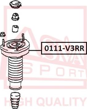 ASVA 0111-V3RR - Опора стойки амортизатора, подушка autospares.lv