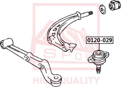 ASVA 0120-029 - Шаровая опора, несущий / направляющий шарнир autospares.lv