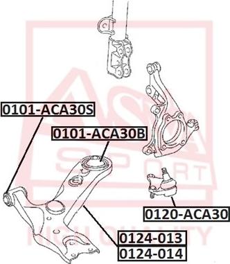 ASVA 0120-ACA30 - Шаровая опора, несущий / направляющий шарнир autospares.lv