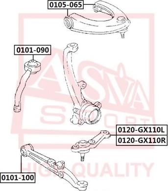 ASVA 0120-GX110R - Шаровая опора, несущий / направляющий шарнир autospares.lv