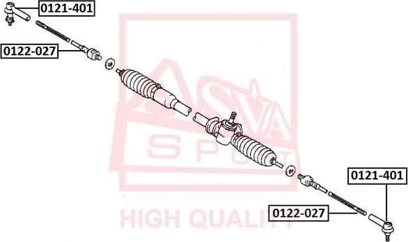 ASVA 0121-401 - Наконечник рулевой тяги, шарнир autospares.lv