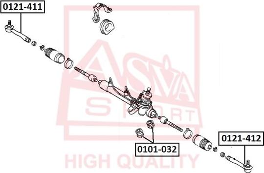 ASVA 0121-412 - Наконечник рулевой тяги, шарнир autospares.lv