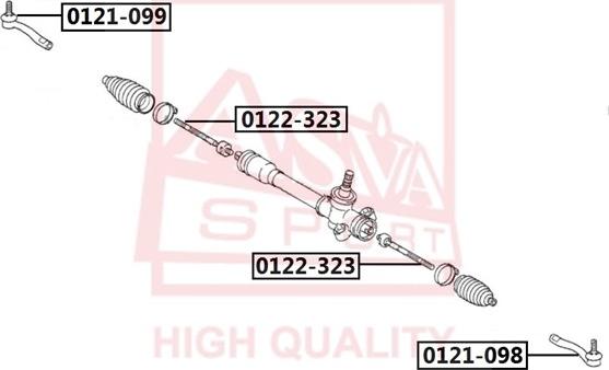 ASVA 0121-098 - Наконечник рулевой тяги, шарнир autospares.lv