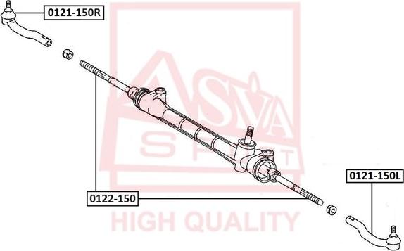 ASVA 0122-150 - Осевой шарнир, рулевая тяга autospares.lv