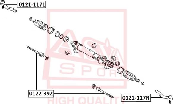 ASVA 0121-117R - Наконечник рулевой тяги, шарнир autospares.lv