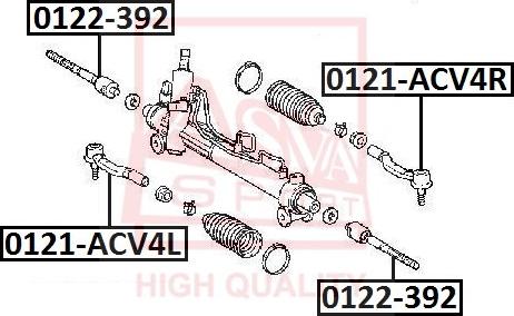 ASVA 0121-ACV4L - Наконечник рулевой тяги, шарнир autospares.lv