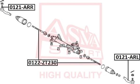 ASVA 0121-ARR - Наконечник рулевой тяги, шарнир autospares.lv