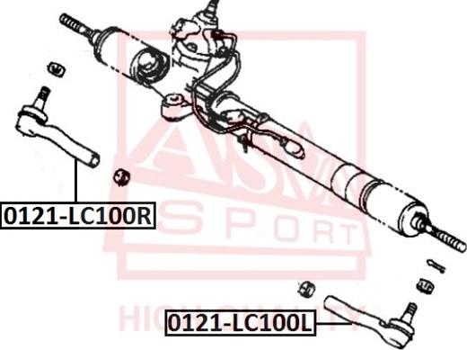 ASVA 0121-LC100L - Наконечник рулевой тяги, шарнир autospares.lv