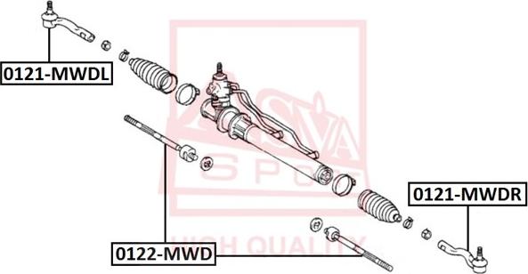 ASVA 0121-MWDR - Наконечник рулевой тяги, шарнир autospares.lv