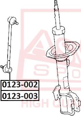 ASVA 0123-002 - Тяга / стойка, стабилизатор autospares.lv