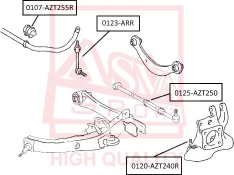 ASVA 0123-ARR - Тяга / стойка, стабилизатор autospares.lv